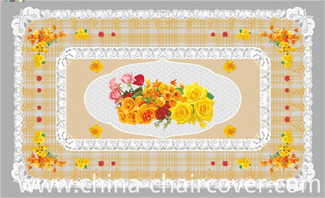 90*145cm Hot Popular PVC Printed Transparent Tablecloth of Independent Design (full color)